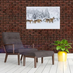 Obraz - Vlci v horách (90x60 cm)
