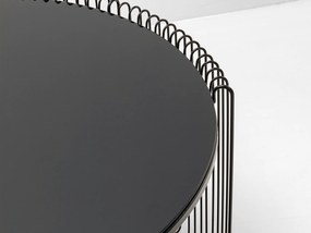 Wire Double konferenčný stolík Ø80 cm čierny