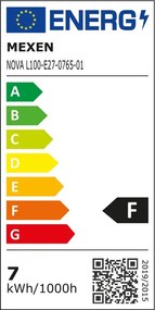 Mexen Nova, LED žiarovka E27, A60, 7W, studená - 6500K, 735 lm - L100-E27-0765-01