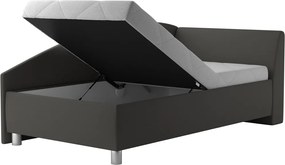 Rohová posteľ Andrew pravá 110x200 cm, tmavo šedá látka
