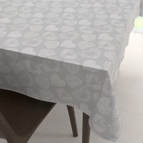 Biante Dekoračný obdĺžnikový obrus PML-071 Srdce s ornamentami na sivom 100x160 cm