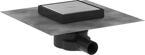 Hansgrohe RainDrain Point, úplná sada podlahového vpustu 150x150 pre dlažbu, kartáčovaná nerezová oceľ, HAN-56249800