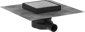 Hansgrohe RainDrain Point, úplná sada podlahového vpustu 150x150 pre dlažbu, kartáčovaná nerezová oceľ, HAN-56249800