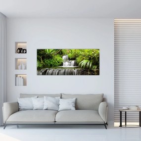 Obraz - Vodopád v dažďovom lese (120x50 cm)