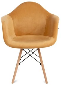 SADA 2x Jedálenská stolička NEREA 80x60,5 cm žltá/buk