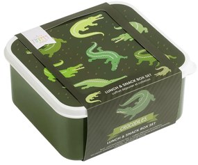 A Little Lovely Company - súprava štyroch desiatových škatuliek - krokodíl