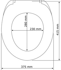 WENKO 22403100-WC sedátko SAMOS 44,5x37,5 cm modrá/strieborná