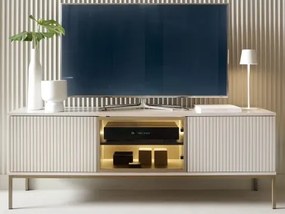 TV skrinka Sento, kašmírovo béžová/šampaň, s osvetlením%