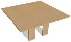 Rokovací stôl Verno+ S 150 x 150 cm, dub svetlý / čierna