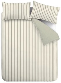 Zelené/krémové bavlnené obliečky na dvojlôžko 200x200 cm Hampton Stripe – Bianca