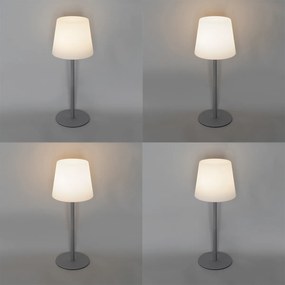 Stolná lampa sivá nabíjateľná vrátane LED a stmievača IP54 - Jude