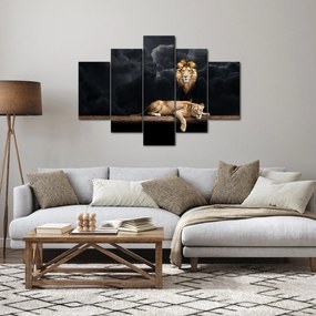 Obraz - Lev a levice v oblakoch (150x105 cm)