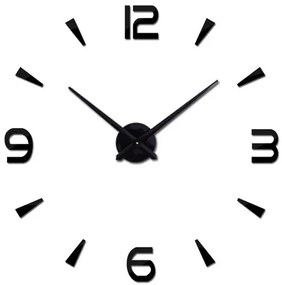 KIK KX7847 Dizajnové 3D nalepovacie hodiny 80-120cm - čierne