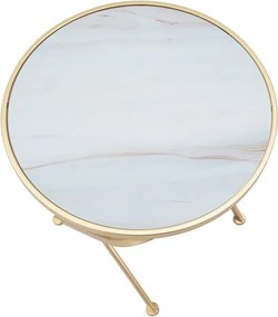 Odkladací stolík Glam 50 cm zlatý/mramor