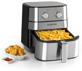 Klarstein AeroVital, teplovzdušná fritéza, 1700 W, 5,4 l, časovač, nehrdzavejúca oceľ, strieborná