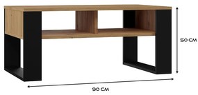 Konferenčný stolík Maduro 3 (dub artisan + čierna). Akcia -20%. Vlastná spoľahlivá doprava až k Vám domov. 1132428