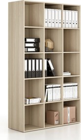 Regál FRAME, vysoký, 3 stĺpce, 2162 x 1299 x 450 mm, dub prírodný