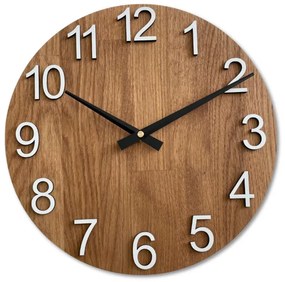 Dubové hodiny na stenu s veľkými číslicami I SENTOP MAS017-3072-black-hands