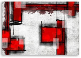 Gario Obraz na plátne Geometrická abstrakcia v červenej farbe Rozmery: 100 x 70 cm