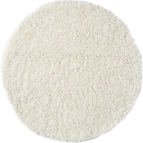 Kusový koberec My Shaggy creme kruh, 120x120 (priemer) kruh, biela, chodba / predsieň, My Flair