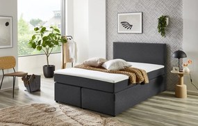 Posteľ boxspring Aston 140x200 cm, antracitovo šedá látka