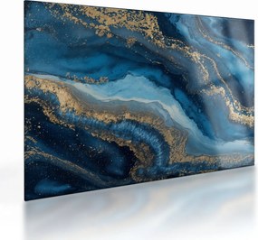 Sklenený obraz - Modrá mramorová abstrakcia (70x50 cm)