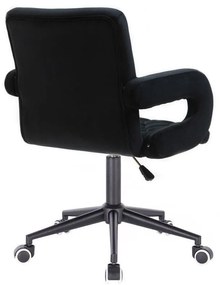 LuxuryForm DESIGN Stolička BOSTON VELUR na čiernej podstave s kolieskami - čierna