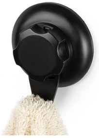 Čierny samodržiaci nástenný háčik Compactor Bestlock Black Single Hook