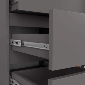 Komoda JERRY 80 cm 1 dveře 5 zásuvek antracitově šedá