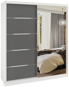 Šatníková skriňa SERENITY 158 cm šedý mat MBP SERENITY SZP7/0/W/SR/0/HIAL