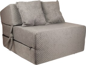 Rozkladacie molitanové kreslo (matrac) - prešívané šedé