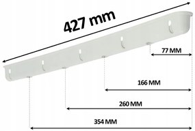 Erga Erga, stropný vešiak na sušenie bielizne 5x200 cm, biela, ERG-SEP-10SUSSUF5PP20