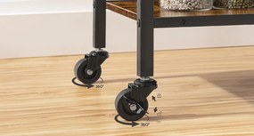 Servírovací vozík Vasagle Brutwood hnědý/černý