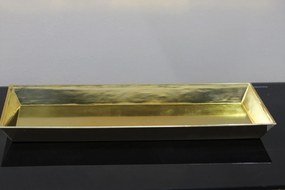 Zlatá plastová hranatá tácka 49cm