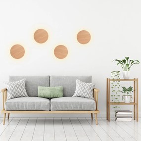 Toolight Toolight, LED nástenné svietidlo 20cm 12W APP1405-W WOOD, prírodná hnedá, OSW-03086