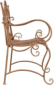 Rustikálna kovová lavička Tar - Hnedá antik