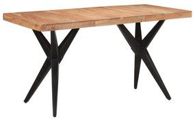 Jedálenský stôl čierny 140x70x76 cm masívne akáciové drevo 351640
