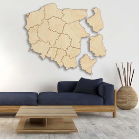 SENTOP | Drevená nástenná mapa Poľská republika - 16 dielikov | SENTOP M003
