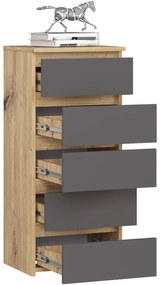 Komoda CL5 40 cm dub artisan/grafitově šedá