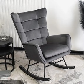 Kreslo ANTONIO hojdacie, sivé