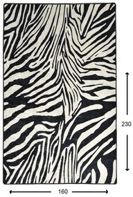Koberec Zebra 160x230 cm biely/čierny
