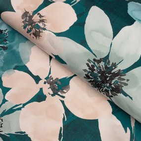 Biante Zamatový štvorcový obrus Tamara TMR-027 Veľké kvety na tmavo zelenom 40x40 cm