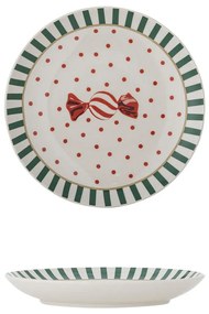 Biely dezertný tanier s vianočným motívom z kameniny ø 16 cm Yule – Bloomingville