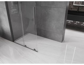 Mexen Velar L, posuvná sprchová zástena Walk-in 120 x 200 cm, 8mm číre sklo, brúsený grafit, 871-120-003-03-95
