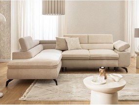 Béžová ženilková rohová pohovka (ľavý roh/do L) Marbeya – Ropez