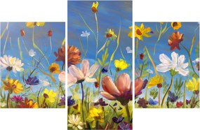 Maľovaný obraz rozkvitnutej lúky (90x60 cm)