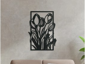 drevko Drevený obraz Tulipány Rozmer obrazu: 44,5 x 32 cm, Farba dekorácie: Čierna