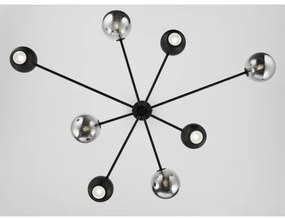 Jupiter 1975 - Luster na tyči MOKA 4xGU10/10W/230V + 4xG9/10W/230V čierna/chróm