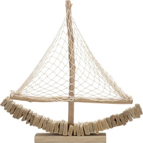 Drevená dekorácia Boath 45 cm hnedá