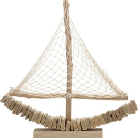 Drevená dekorácia Boath 45 cm hnedá